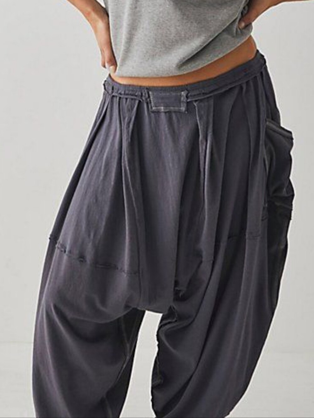 Free People Drop-Crotch Joggers in Charcoal
